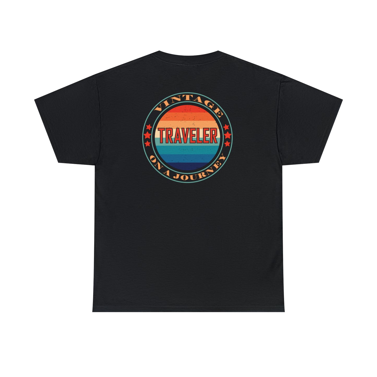Vintage Traveler On A Journey - Unisex Heavy Cotton Tee