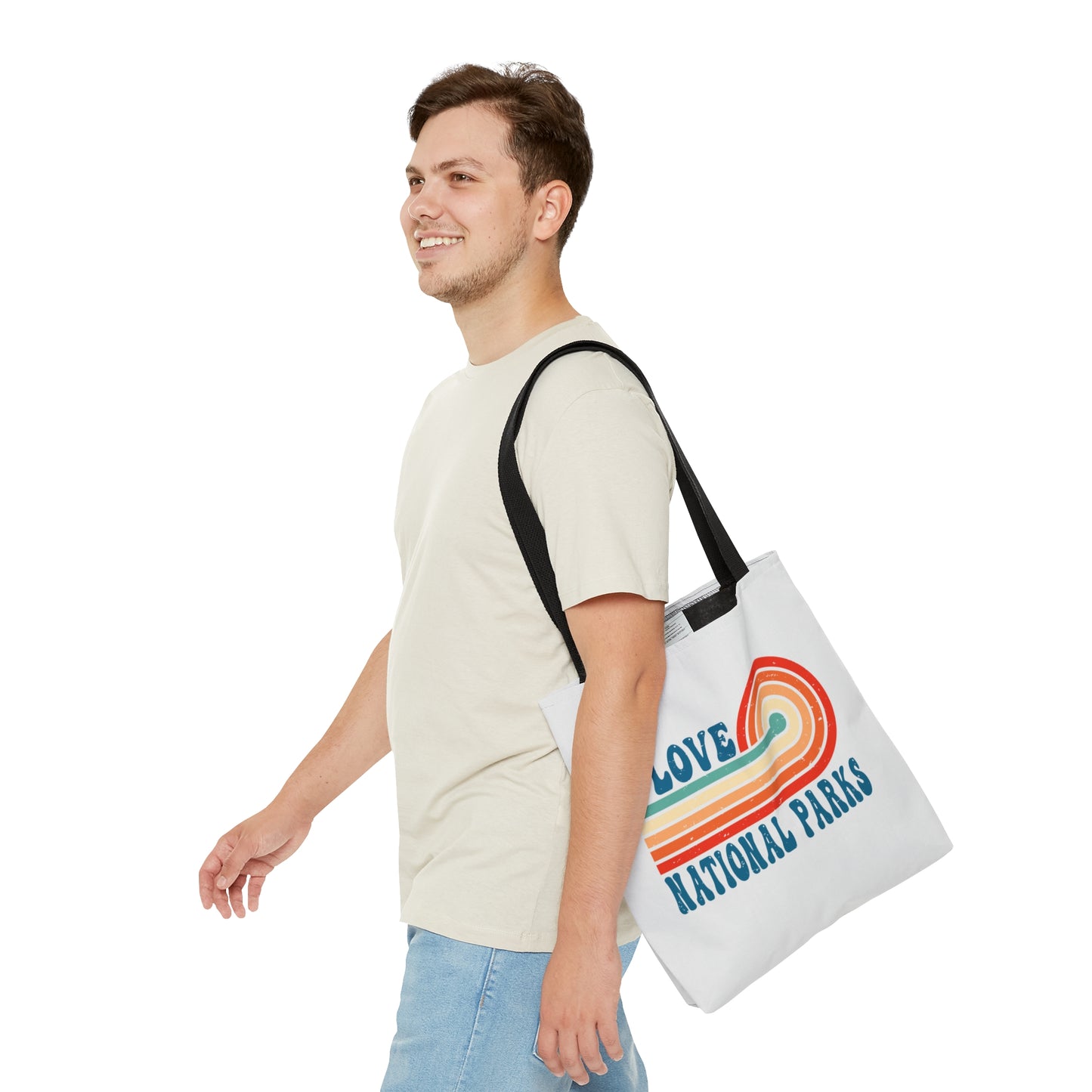 I Love National Parks Boho-Inspired Rainbow Tote Bag (AOP)