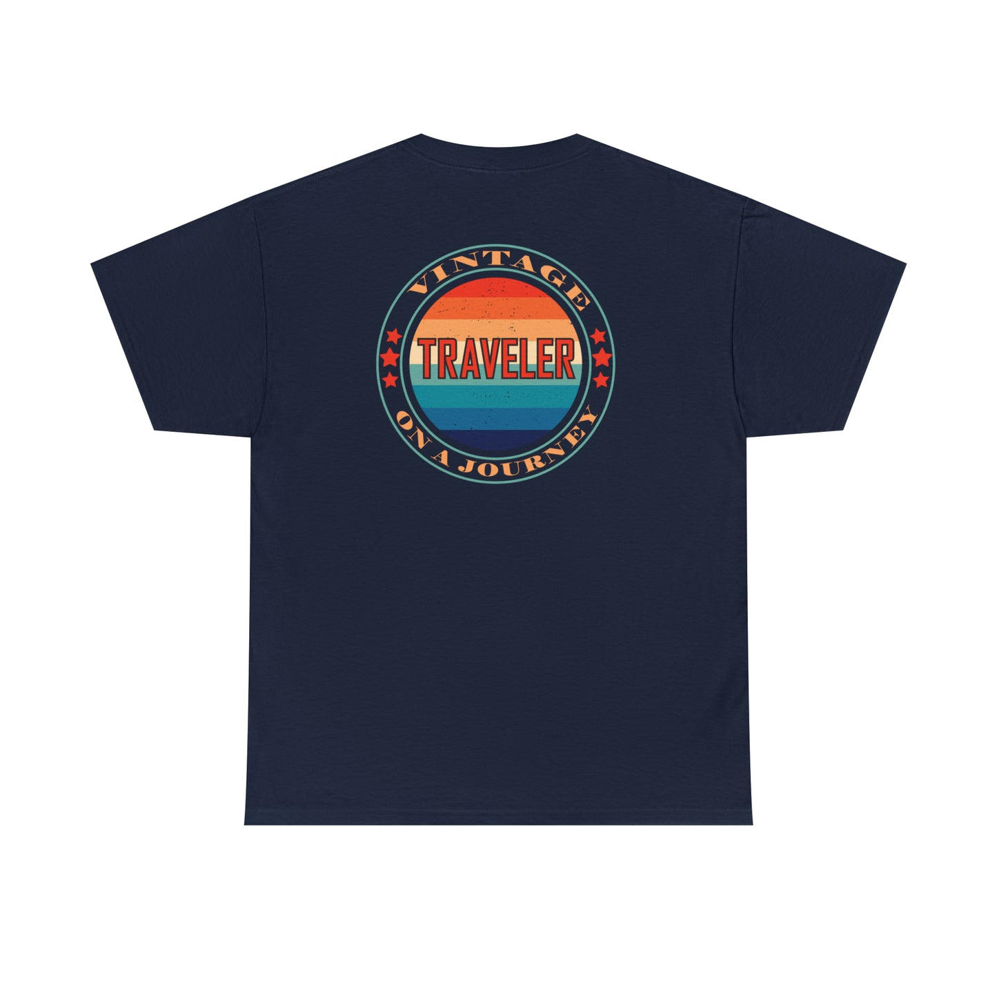 Vintage Traveler On A Journey - Unisex Heavy Cotton Tee