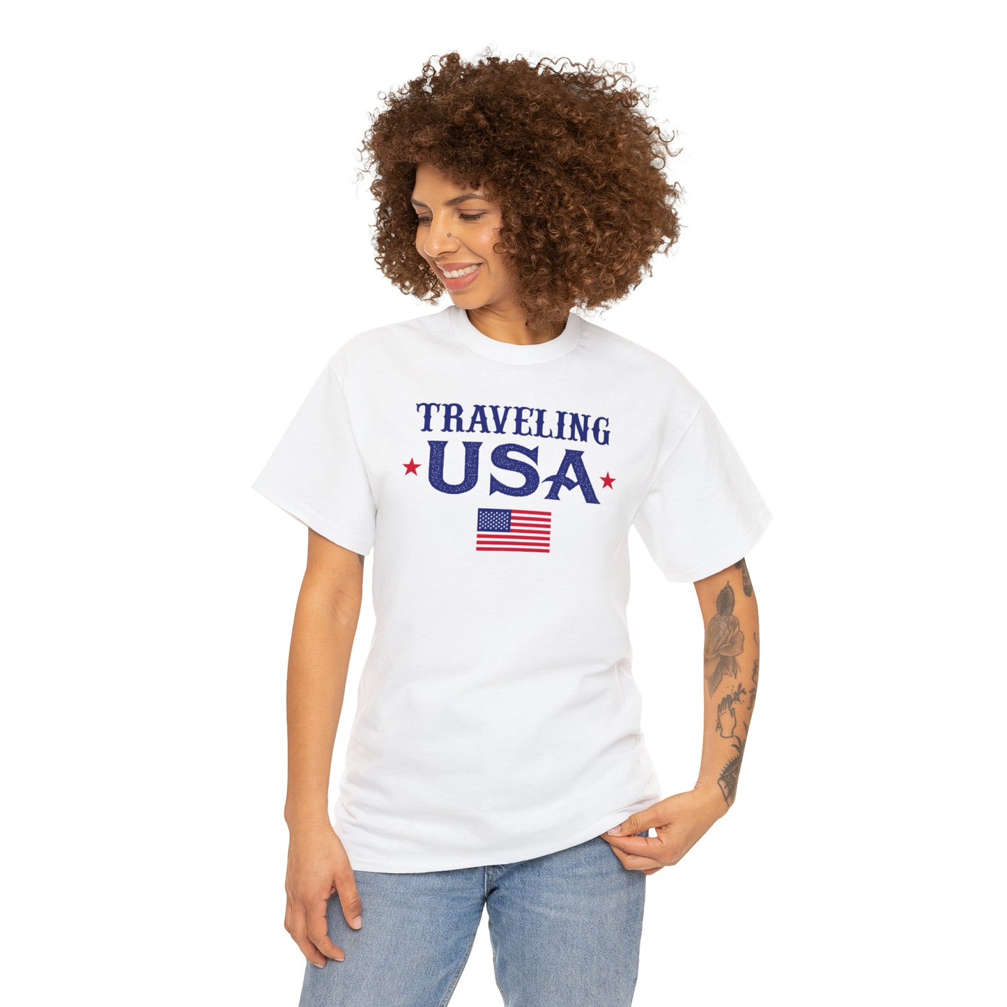Traveling USA - Unisex Heavy Cotton Tee
