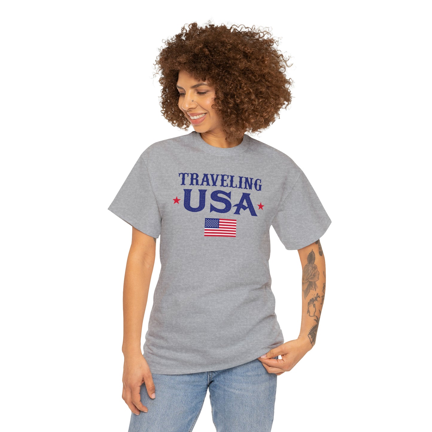 Traveling USA - Unisex Heavy Cotton Tee
