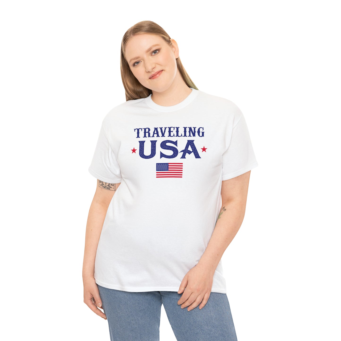 Traveling USA - Unisex Heavy Cotton Tee