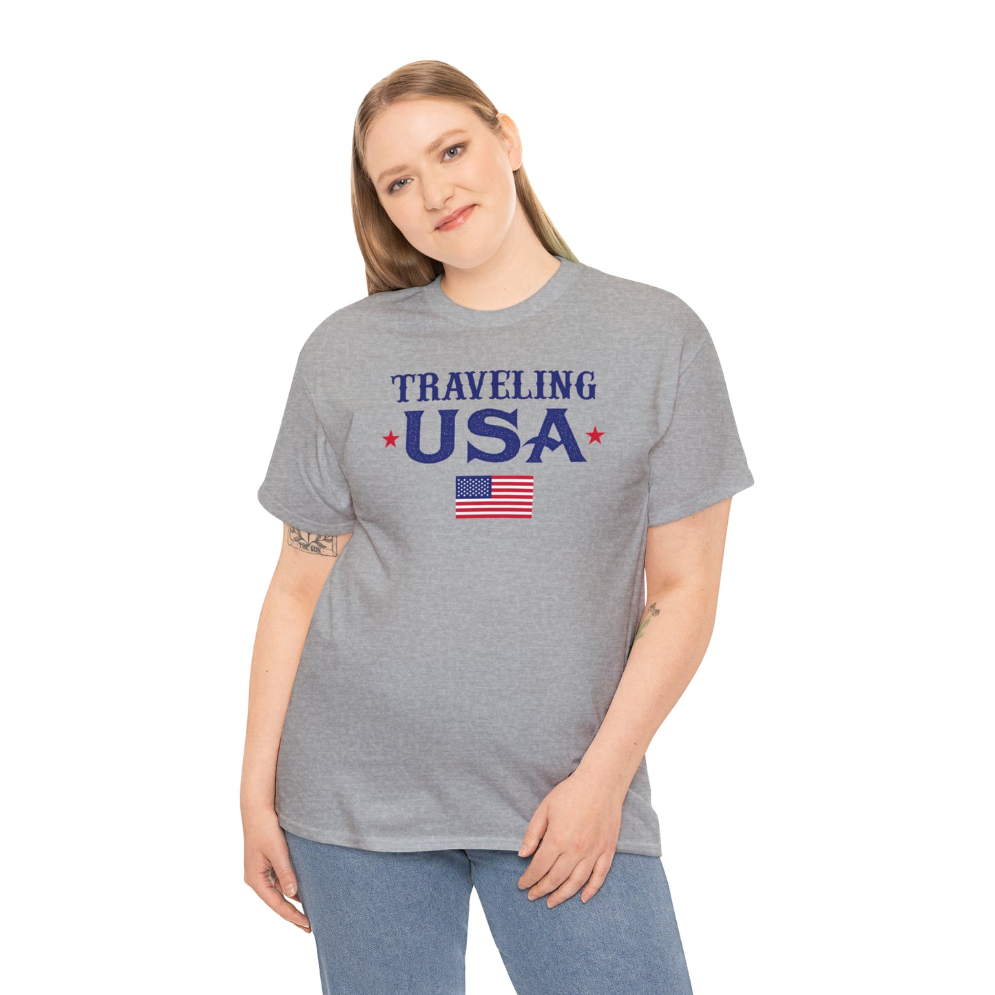 Traveling USA - Unisex Heavy Cotton Tee