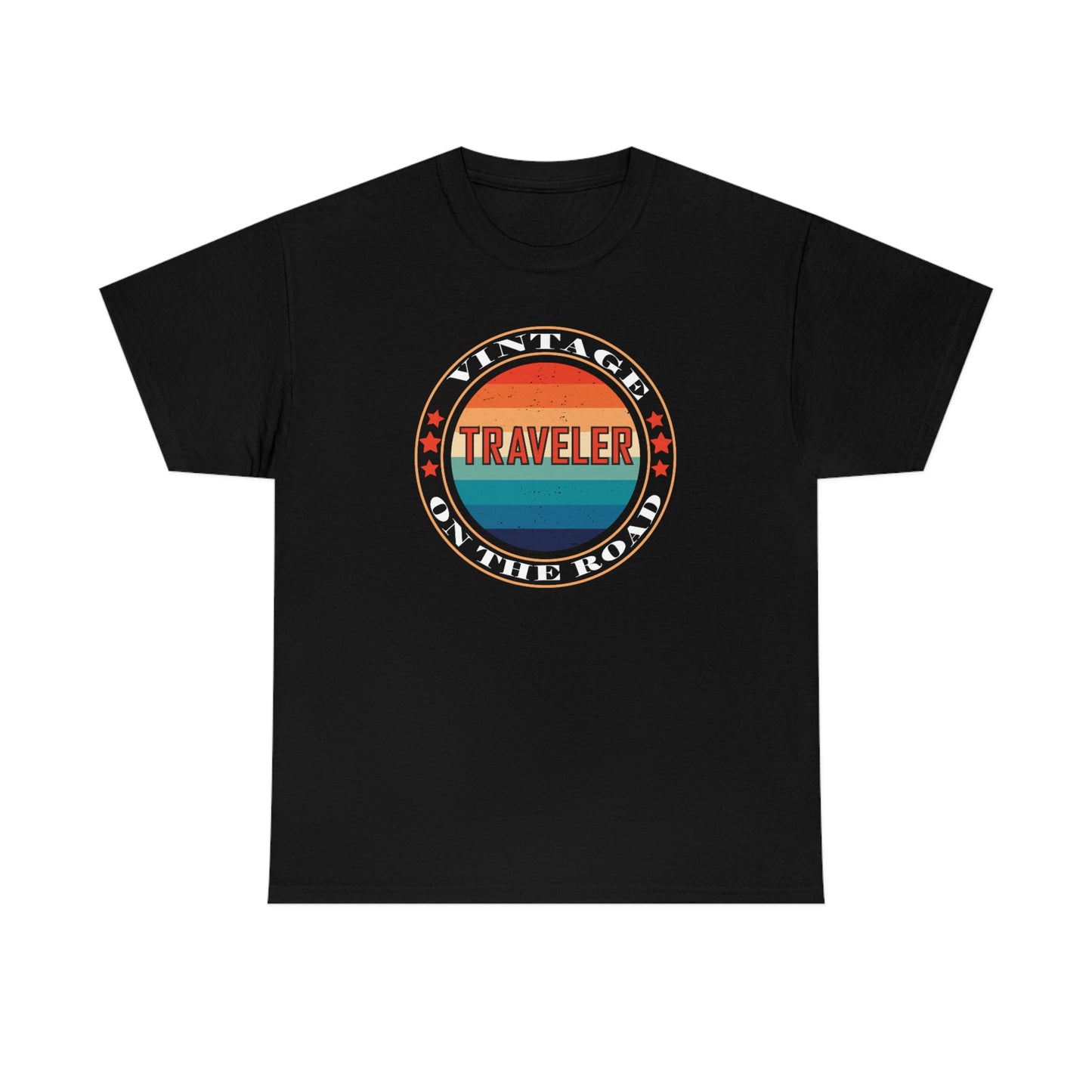 Vintage Traveler On the Road - Unisex Heavy Cotton Tee