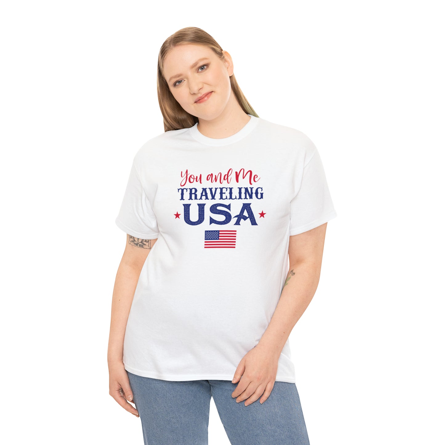 You and Me Traveling USA - Unisex Heavy Cotton Tee