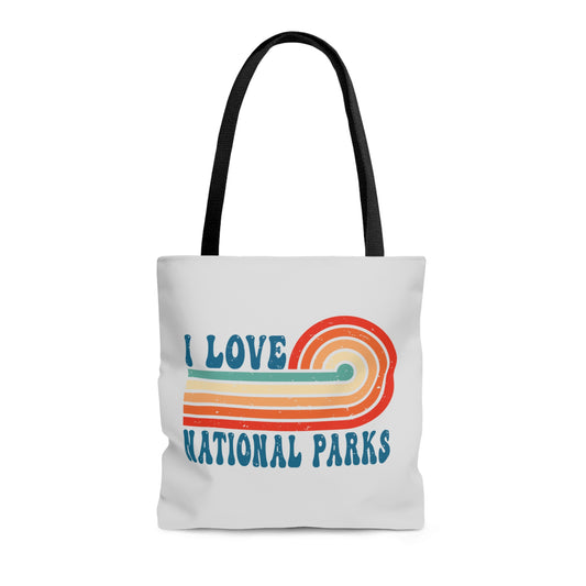 I Love National Parks Boho-Inspired Rainbow Tote Bag (AOP)