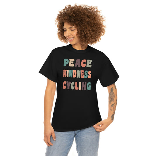 PEACE KINDNESS CYCLING - Unisex Heavy Cotton Tee