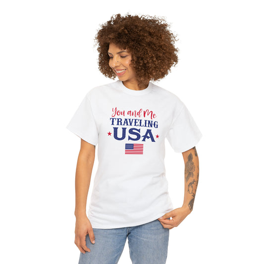 You and Me Traveling USA - Unisex Heavy Cotton Tee
