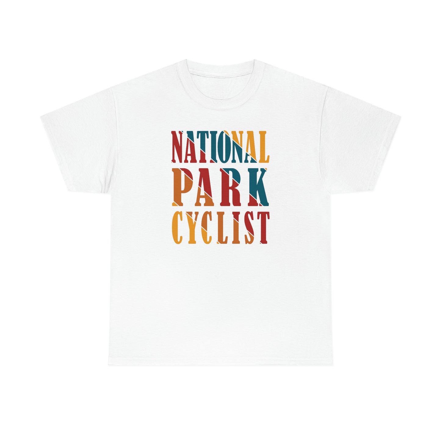 National Park Cyclist - Unisex Heavy Cotton Tee