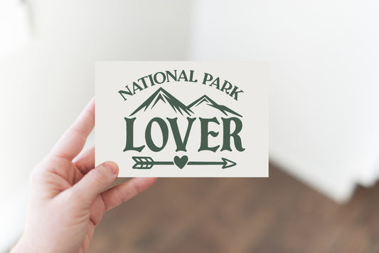 National Park Lover Canvas Post Card - Green Text on Off-White background