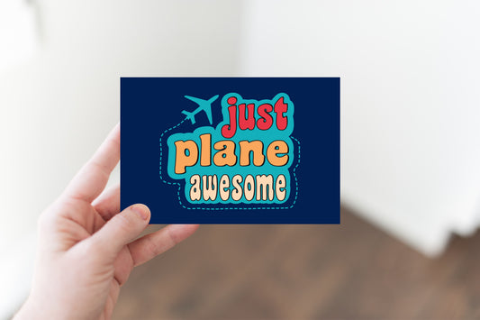 Just Plane Awesome Canvas Postcard